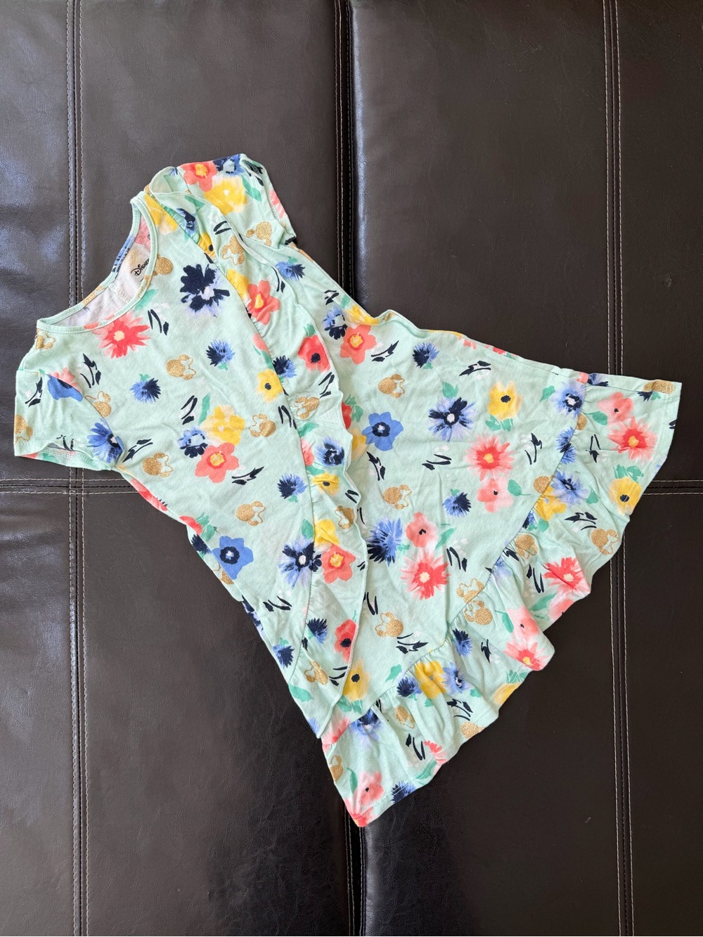 Disney - Minnie Mouse Light Mint Floral Ruffle Hem Dress